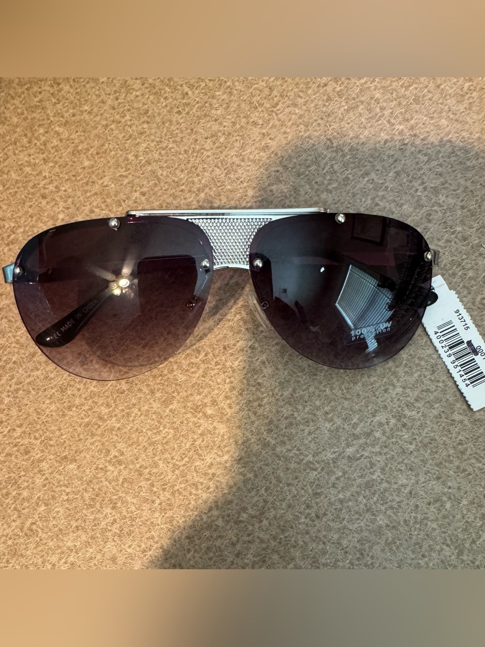 Rue21 Men's Aviator Sunglasses with Dark Smoke Lenses and Silver Bridge
